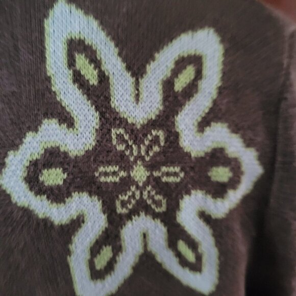 Vintage Eddie Bauer Cardigan Sweater Womens Size Medium P Zip Embroid. Snowflake - Picture 4 of 8